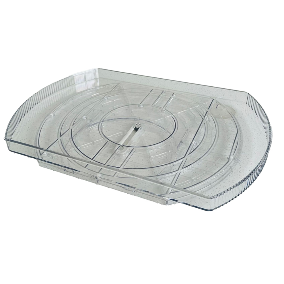 Square Lazy Organizer For Refrigerator, Slide And 360 Rotate Rectangle Turntable Storage Fridge Exogio
