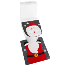 Weihnachts-Toilettensitzbezug und Teppich-Set, Weihnachtsdekoration, Badezimmer, Weihnachtsmann-Stil
