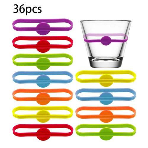 36 Wine Glass Marking Beer Recognition Beverage Bottles Label Ring 1