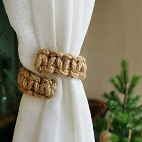 4Pcs Braided Curtain Tiebacks for Drapes, Rustic Holdbacks, Handmade Ties Sheer/Light Weight Drapes 2