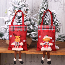 4 Stück Süßigkeitentüten, Weihnachtsdekor, Weihnachtsmann-Geschenktüte, Weihnachtsschmuck für Kinder, für Partyzubehör