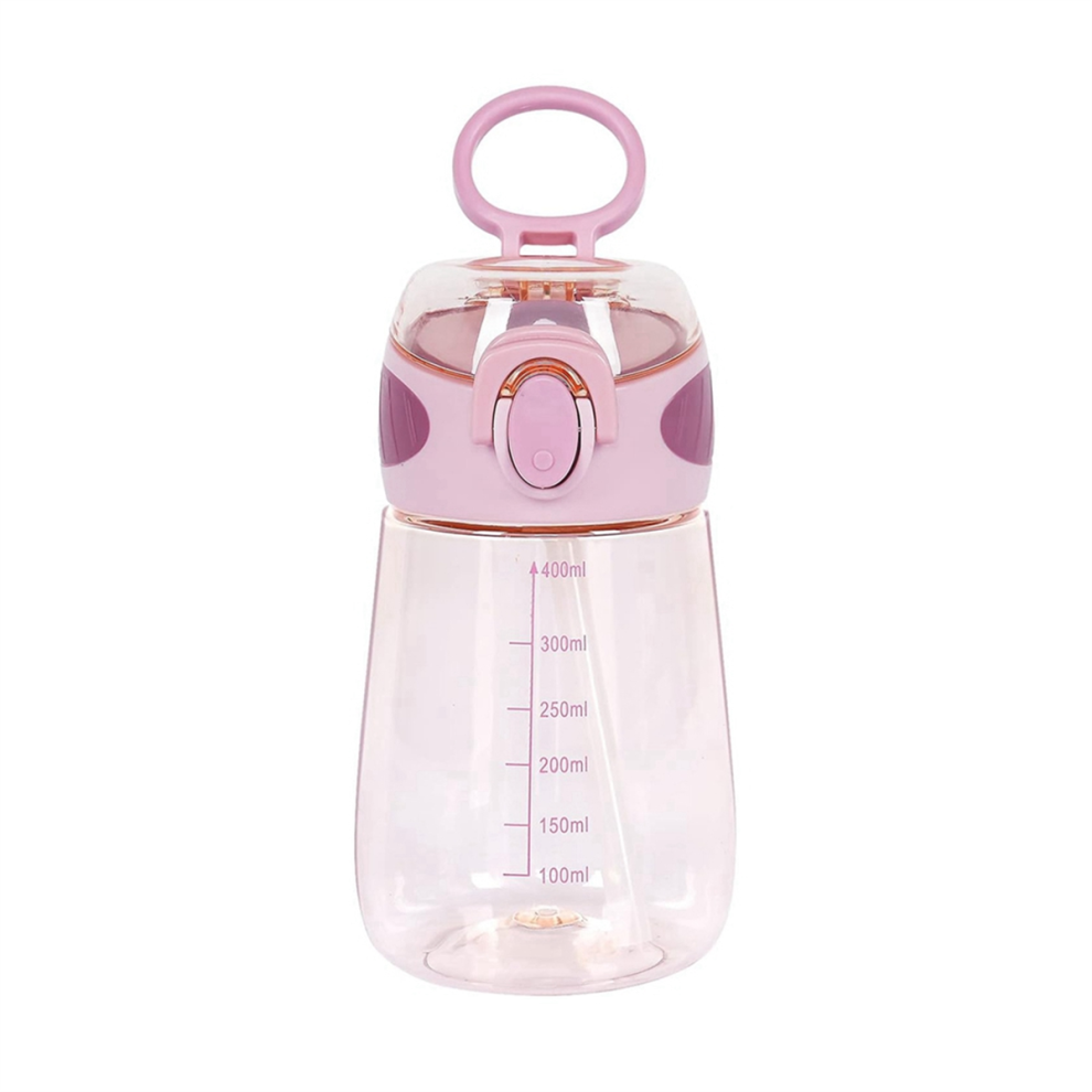 400Ml Water Bottle With Straw Drinking For Toddlers Handle Wide Mouth Leak-Proof Cute C Exogio