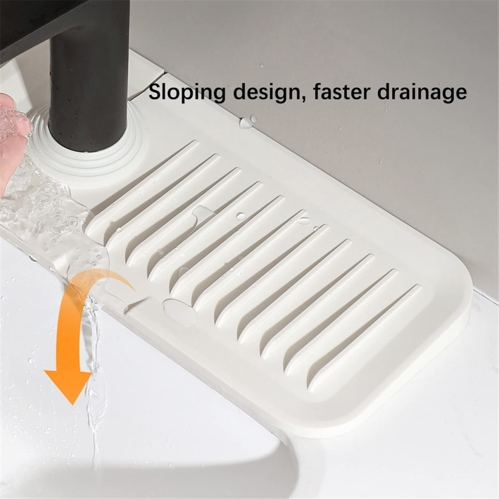 Silicone Sink Faucet Mat Kitchen Splash Guard Handle Drip Catcher Tray For Bathroom Counter,A 4852872824699