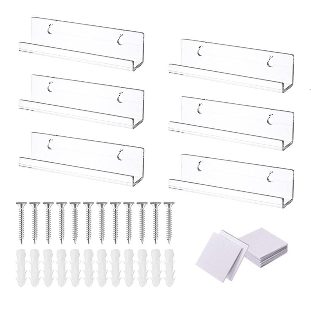 Acrylic Vinyl Record Floating Shelves 6 Pack, Shelf For Display, Display Holder(7Inch) B 4852872834193