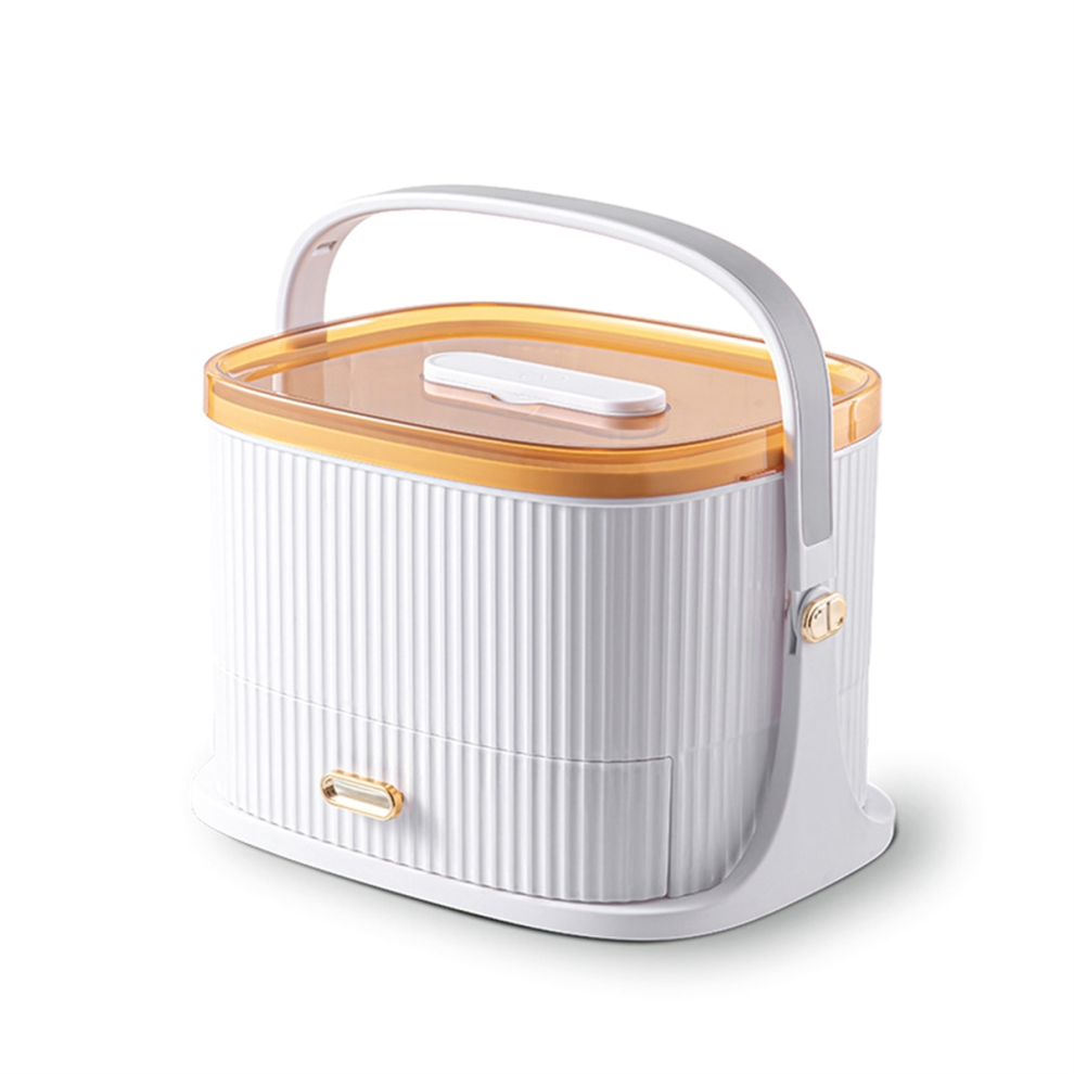 Exogio White/Yellow Portable Kit Container Medicine Box Mask Storage Family Home Emergency Bag Pill Kits,