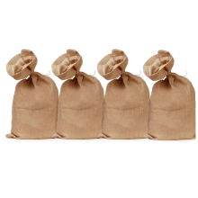 4 Stück robuste große Jutesäcke, 101,6 x 61 cm, dicke Kartoffel-Aufbewahrungssäcke mit 10,9 m langen Seilen, wiederverwendbare Taschen