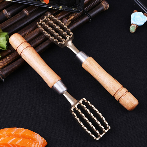 Fish Scale Scraper to Remove Scales Solid Wood Brass Brush 2
