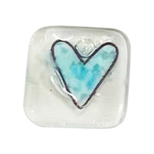 Pocket Token Glas Herz Karte Andenken Geschenk - Herz Karten - verschmolzen blau