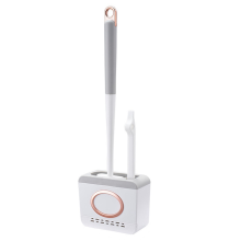 Toilet Brush and Holder Set, Bowl with Cleaning Brush, Silicone Cleaners Light Gray