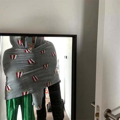 Pigiama doppio Popcorn, design, caldo e intimo, completo per la casa, coperta drammatica 2