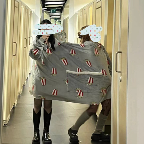 Pigiama doppio Popcorn, design, caldo e intimo, completo per la casa, coperta drammatica 1