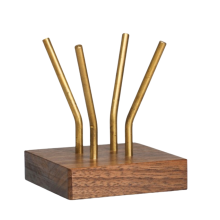 Coffee Filtering Paper Holder Filter Shelf Copper Brass Storage Wooden Base Accessories RackB