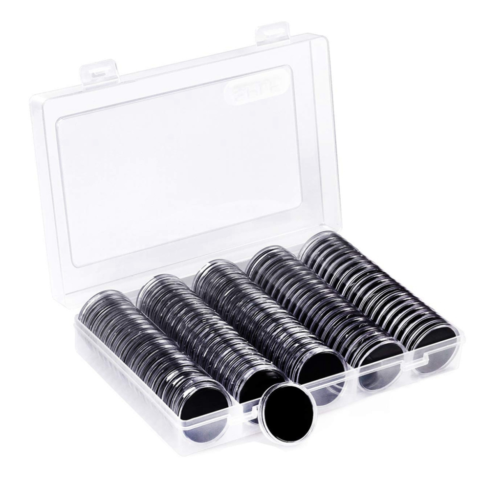 Exogio 100 Pieces 30Mm Coin Capsules And 5 Sizes (17/20/25/27/30Mm) Protect Gasket Holder Case With Storage Organizer Box