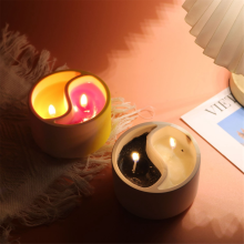 Beton TaiChi Kerze Tasse Silikon Form DIY Yinyang Gips Zement