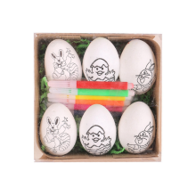 6 Pcs Easter DIY Hand-Painted Eggs 2024 Cartoon Children's Handmade Gift Egg Painting Kit-C