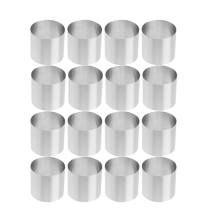 Runde Kuchenringform Edelstahl Backringe 16-tlg Dessert Mousse Mini Gebäck Lebensmittel Formset