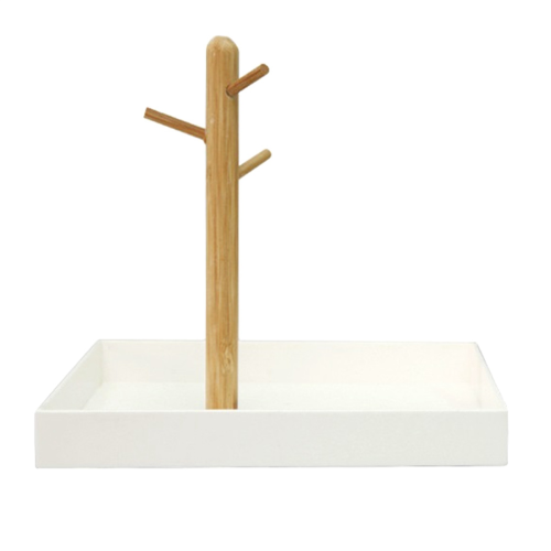 Porte-clés d'entrée, support à bijoux en bois pour clés | Organisateur décoratif de comptoir avec 6 crochets, étagère de rangement pour bijoux, plateau de salle de bain pour entrée