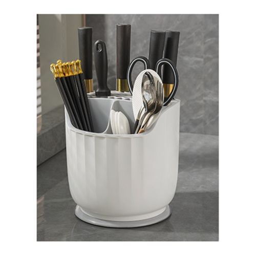 Utensil Holder for Kitchen Counter - Rotating Cooking Rest Tool Space Saver White 1