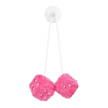 Dadi da appendere all'auto, ciondolo a specchio con pois, decorazione per interni - Rosa