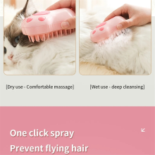 1PCS Cat Steamy Brush Dog Massage Comb Built-in Electric Water Soft Silicone Pet Hair Removal