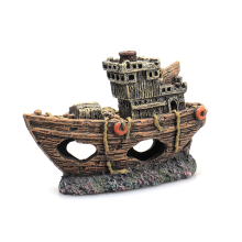 Statua in resina per acquario, nave pirata, decorazione per esterni, mini naufragio, accessorio decorativo per riparo