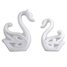 2PCS Swan Ornament Silicone Mould Epoxy Resin Mold Desktop Decorative Mirror Gypsum