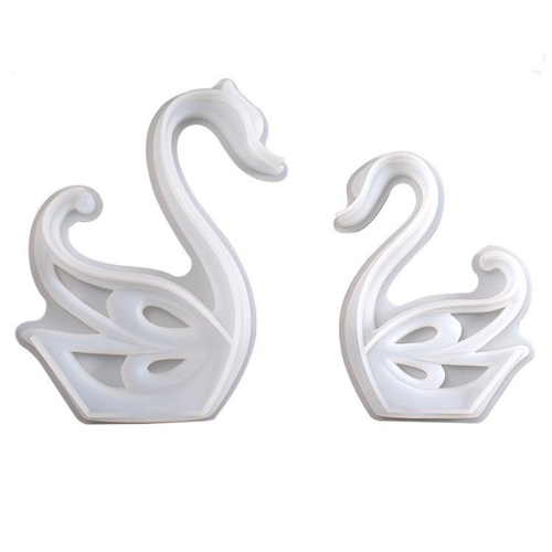 2PCS Schwan Ornament Silikon Form Epoxy Harz Form Desktop Dekorative Spiegel Gips
