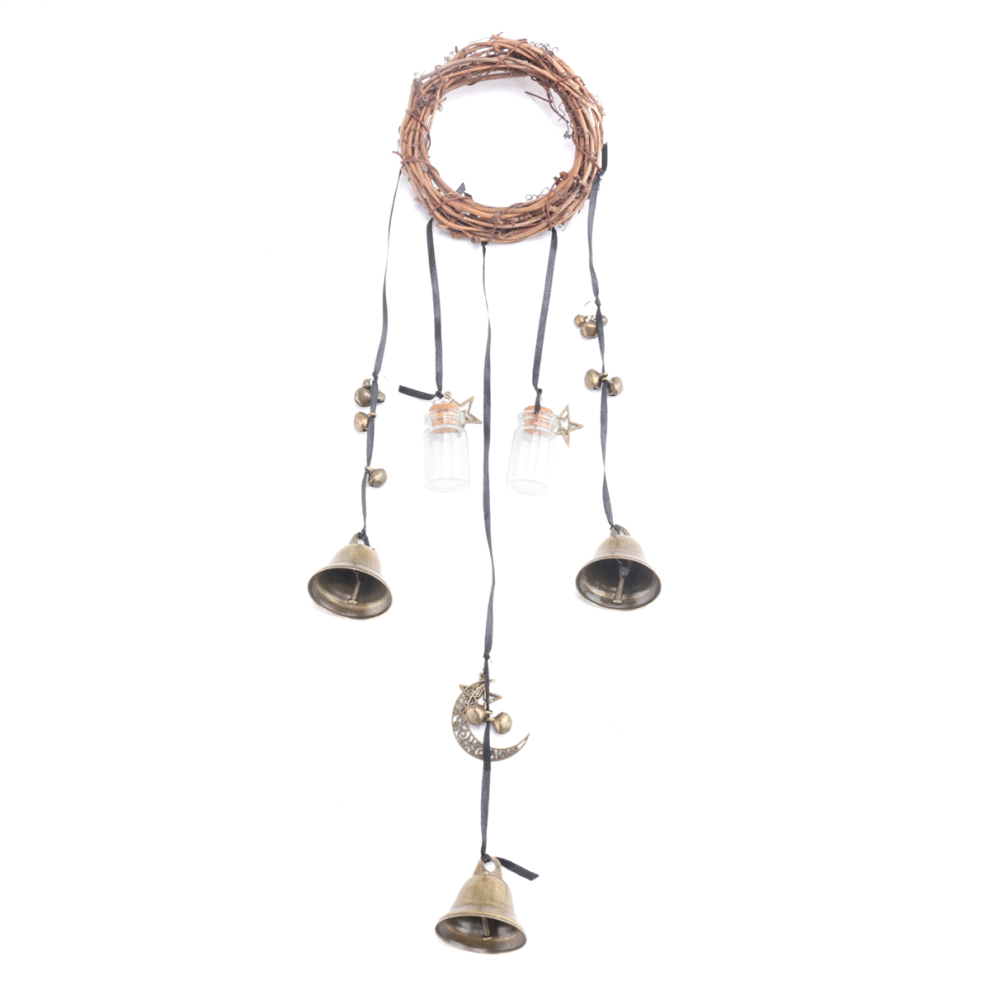 Witch Bells For Door Knob Protection, Wind Chimes Hanger, Handmade Rattan Decor Exogio