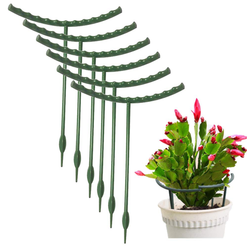 10 Pack Plant Support Stakes, Plastic Half Round Ring Cage Holder Flower Pot Climbing 1