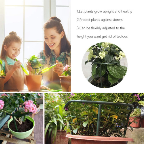 10 Pack Plant Support Stakes, Plastic Half Round Ring Cage Holder Flower Pot Climbing 2