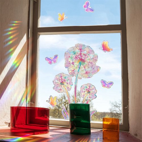 Wall Sticker PVC Electrostatic Glass for Window Rainbow Prisms Decal-Daisy 2