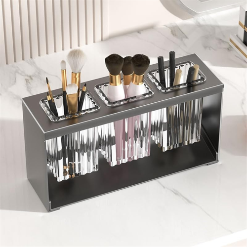Countertop Cutlery Drying Holder Drainer Tableware Box Tabletop Separated Fork Chopstick Storage Grey 2