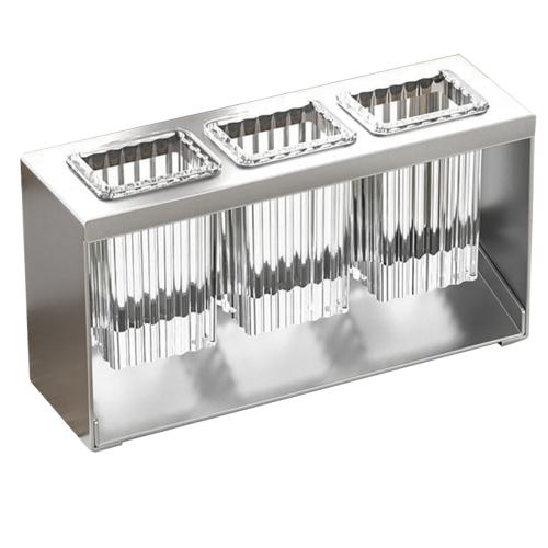 Countertop Cutlery Drying Holder Drainer Tableware Box Tabletop Separated Fork Chopstick Storage Grey