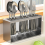 Countertop Cutlery Drying Holder Drainer Tableware Box Tabletop Separated Fork Chopstick Storage Grey 4