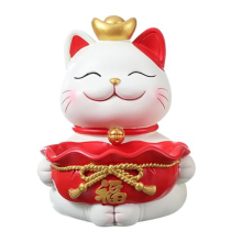Glückskatzen Statue Ornament Kleinigkeiten Container Kreative Harz Figurine Tabletop Organizer Schmuck Schmuckstück Tablett EIN