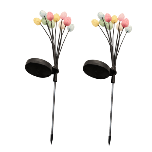 2 Pack 10LED Easter Eggs for Decorations,Easter Decor Garden Lights Decorative Solar Lights,Dinosaur