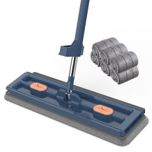 Bodenreinigungsmopp, freihändige Squeeze-Mops, rotierende Mikrofaser-Waschbesen für Zuhause, Marineblau