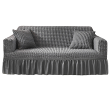 Sofa Cover Seersucker Textured Protector with Pleated Skirt for L-Shape U-Shape & Sectional Sofa,2 Seater