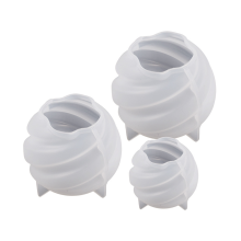 3PCS Rotating Ball Candle Silicone Mold Spiral Carved Aromatherapy DIY Handmade 3D Plaster Resin Gypsum