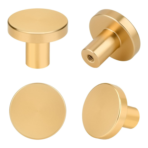 12-Pack Gold Cabinet Knobs - Brushed Hardware, Dresser Drawer Knobs, Hardware with Screwdriver 1