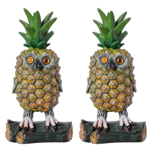 Niedliche Eulenform, Harzornamente, pastorale kleine Ananas-Eule für Kunst im Innen- und Außenbereich, Garten- und Hofdekoration