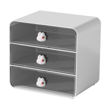 3-stufiger Make-up-Organizer-Halter, Kosmetik-Aufbewahrungsbox, Badezimmer-Arbeitsplatten-Organizer, Schreibtisch mit Schubladen, Weiß-A