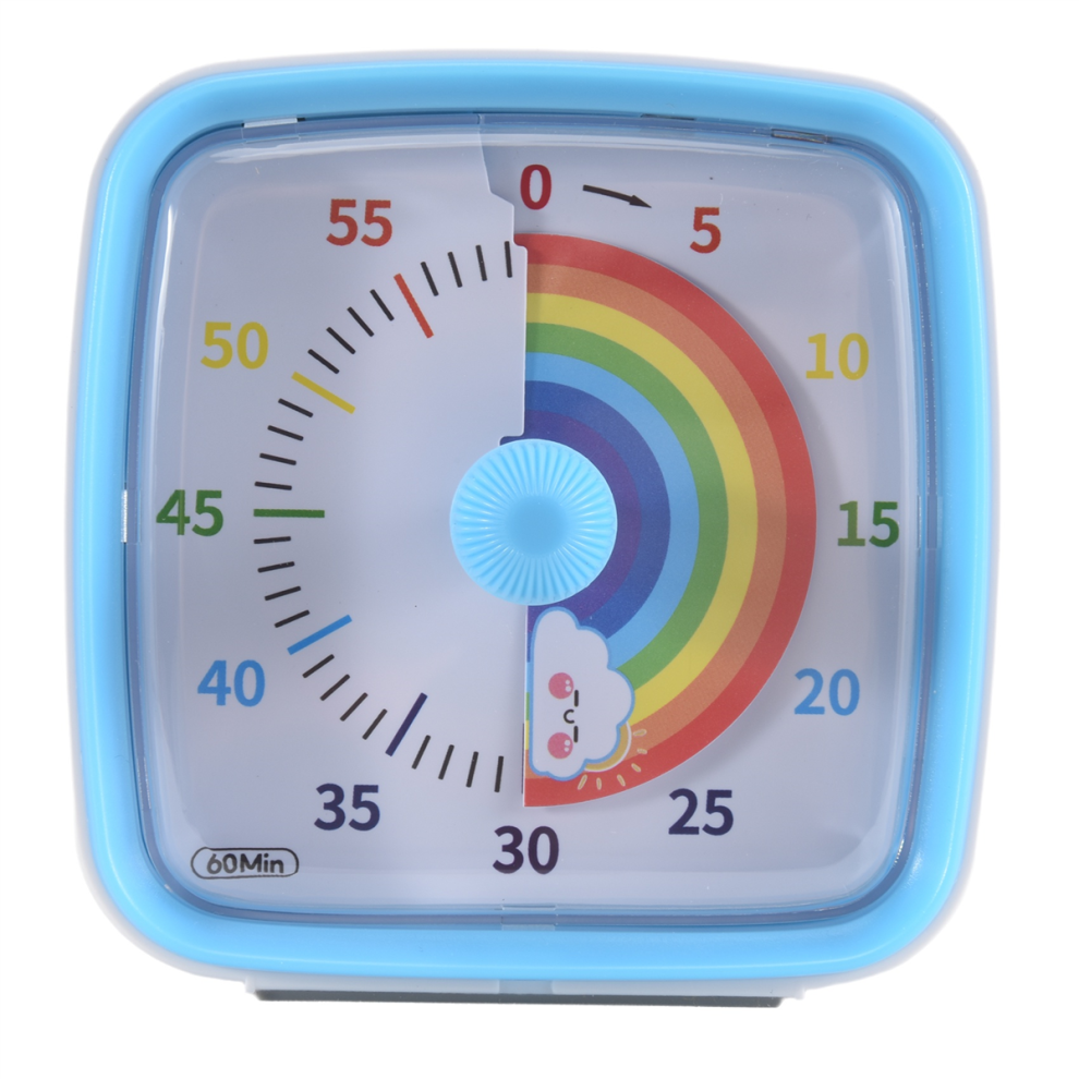 60-Minute Visual Timer With Night Countdown Timer,Pomodoro Rainbow Pattern For Kids And Adults Light/Blue Exogio