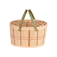 Panier de rangement non pliable pour œufs et autres articles en bambou tressé