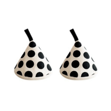 Gants de cuisine anti-brûlures triangulaires avec capuchon pour poignée de casserole, isolation thermique, jolie veste en tissu noire