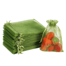100 sacchetti di protezione per la frutta, 8x12 pollici, sacchetti di rete verdi con coulisse, copertura in rete antiparassitaria