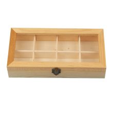 8-Fach Vitrine Holz Tee Kaffee Rack Aufbewahrungsbox