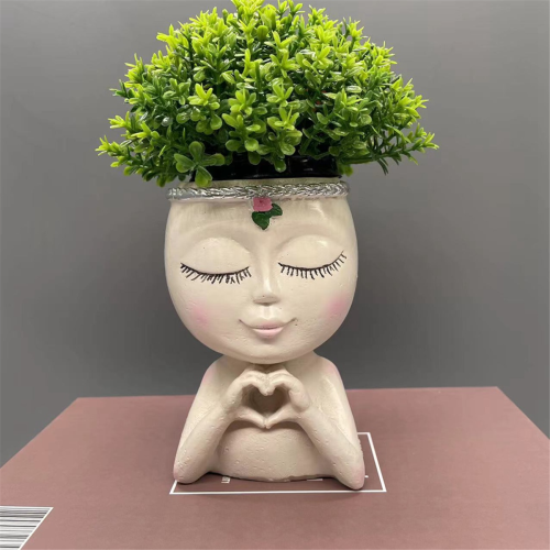 1 pot de fleurs décoratif en résine pour visage 2