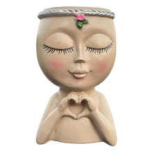 1 pot de fleurs décoratif en résine pour visage