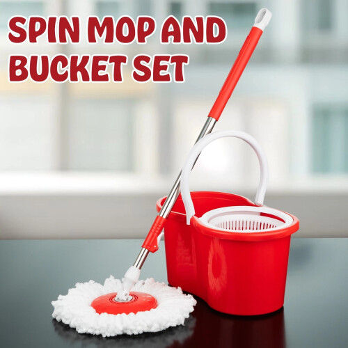 360° FLOOR MAGIC SPIN MOP BUCKET SET (Red) 1